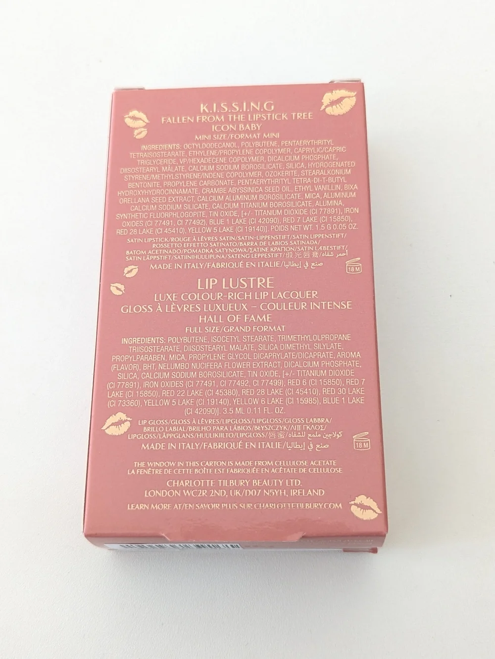 NWT NIB Charlotte Tilbury Icon Baby Fresh Pink Gloss & Pink Lipstick Duo